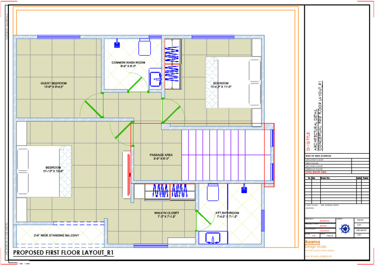 First Floor Layout for Residence Design | PDF