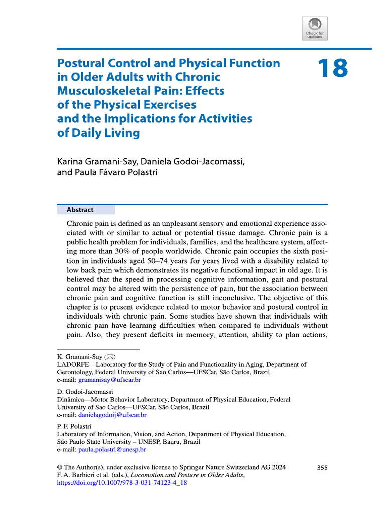 Postural Control in Older Adults | PDF