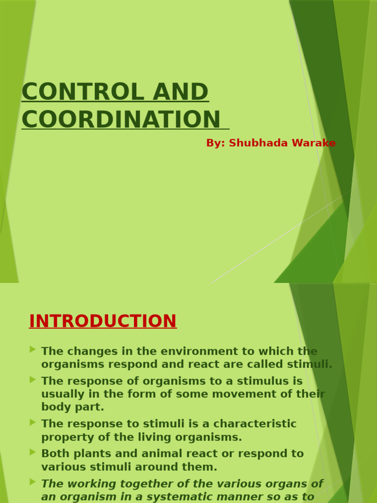 Control and Coordination in Organisms | PDF | Plant Hormone | Auxin