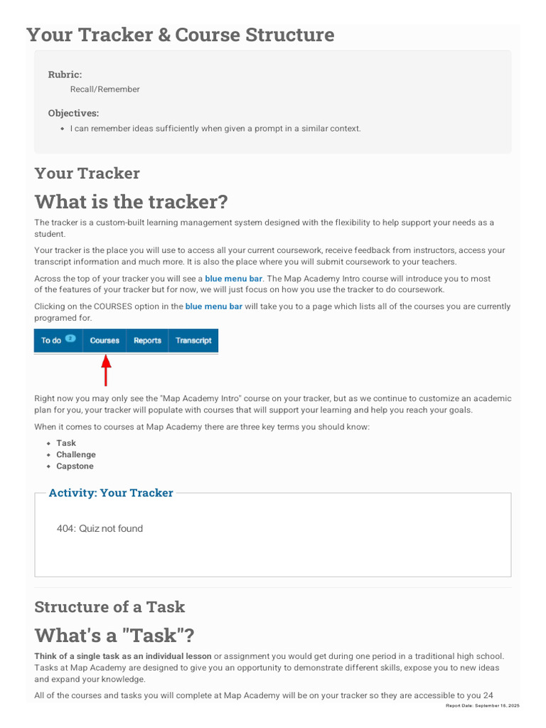 Map Academy Course Tracker Overview | PDF | Memory | Skill