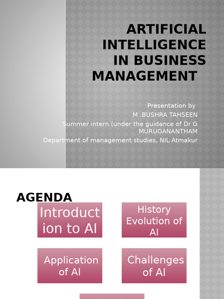 AI Applications in Business Management | PDF | Artificial Intelligence ...