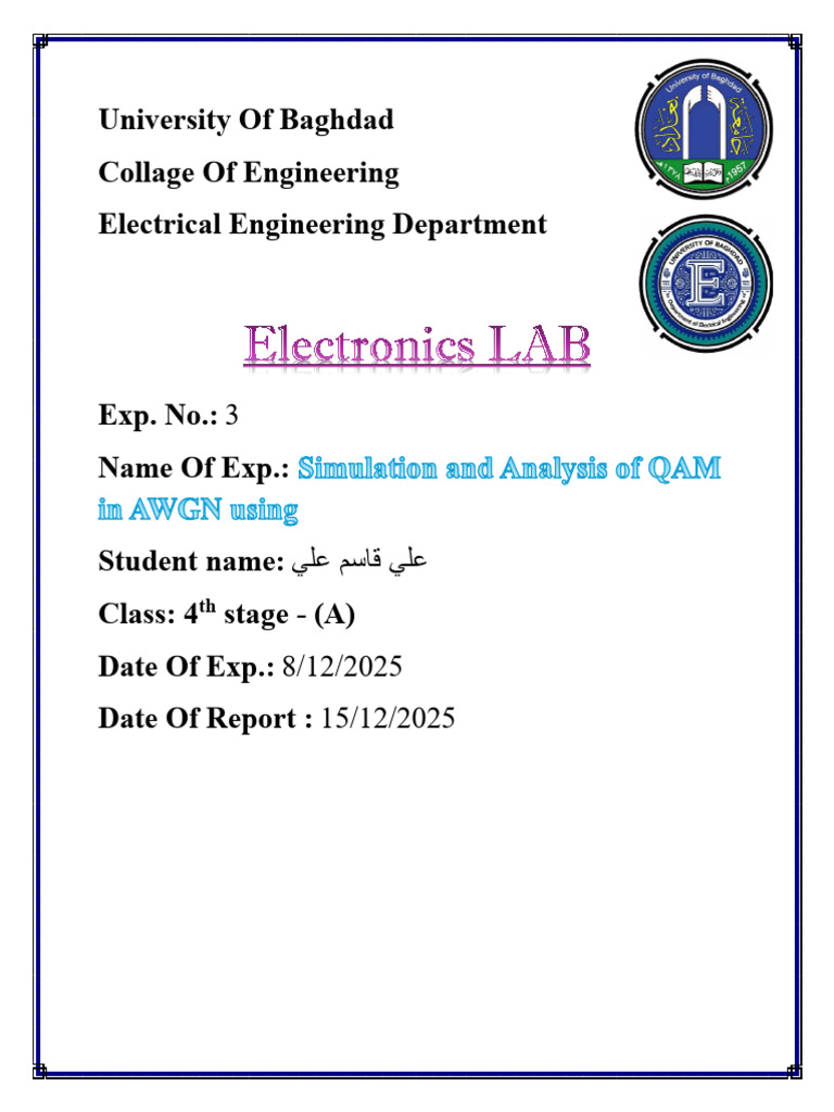 Exp 3 Simulation and Analysis of QAM in AWGN Using | PDF | Signal To ...