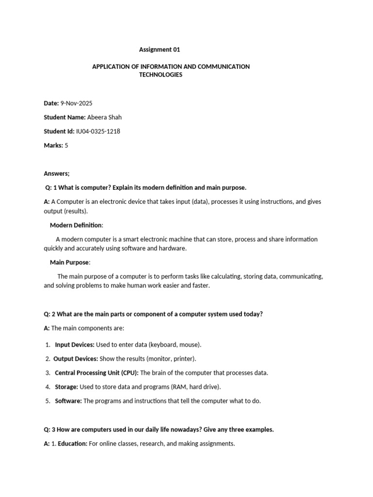 ICT Assigment | PDF