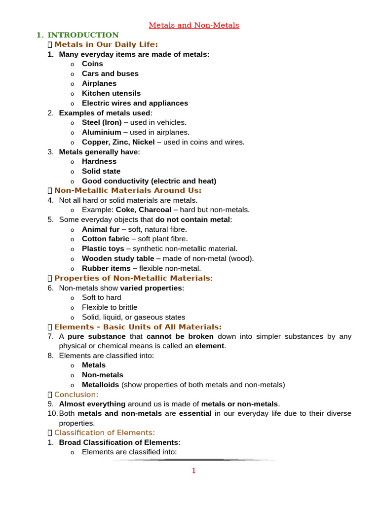 Metals vs Non-Metals: Properties & Uses | PDF | Rust | Hydride