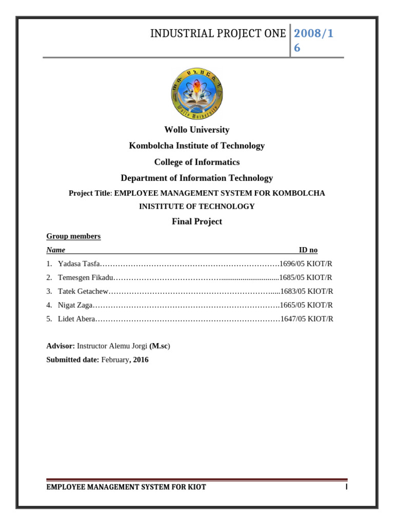 Employee Management System for KIOT | PDF | Object Oriented Programming ...