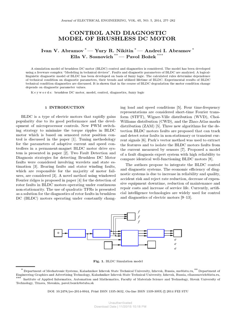 Brushless DC Motor Control & Diagnostics | PDF | Rotating Machines ...