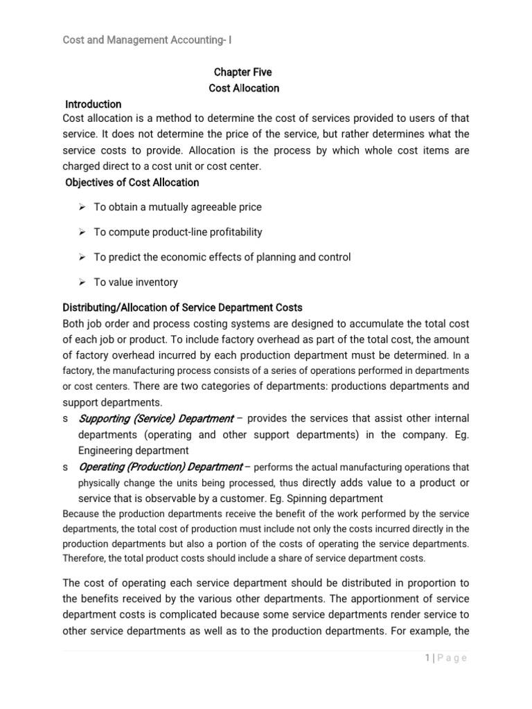Cost Allocation Methods in Accounting | PDF | Cost | Economies