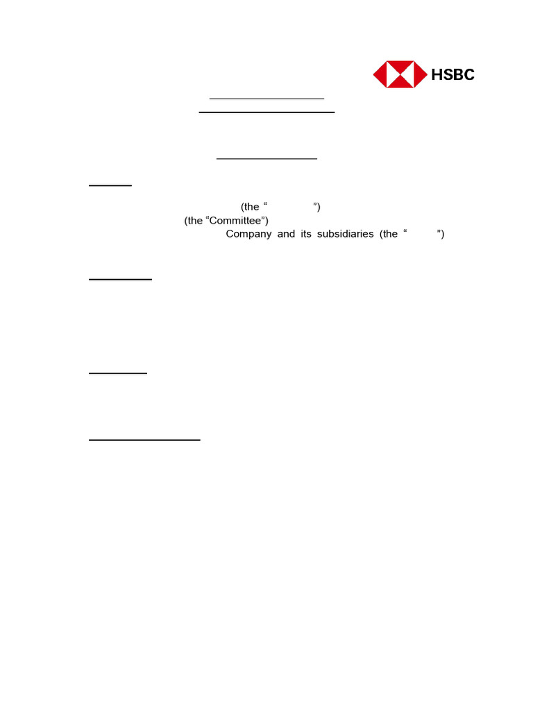 HSBC Group Risk Committee Terms of Reference | PDF | Internal Audit | Risk