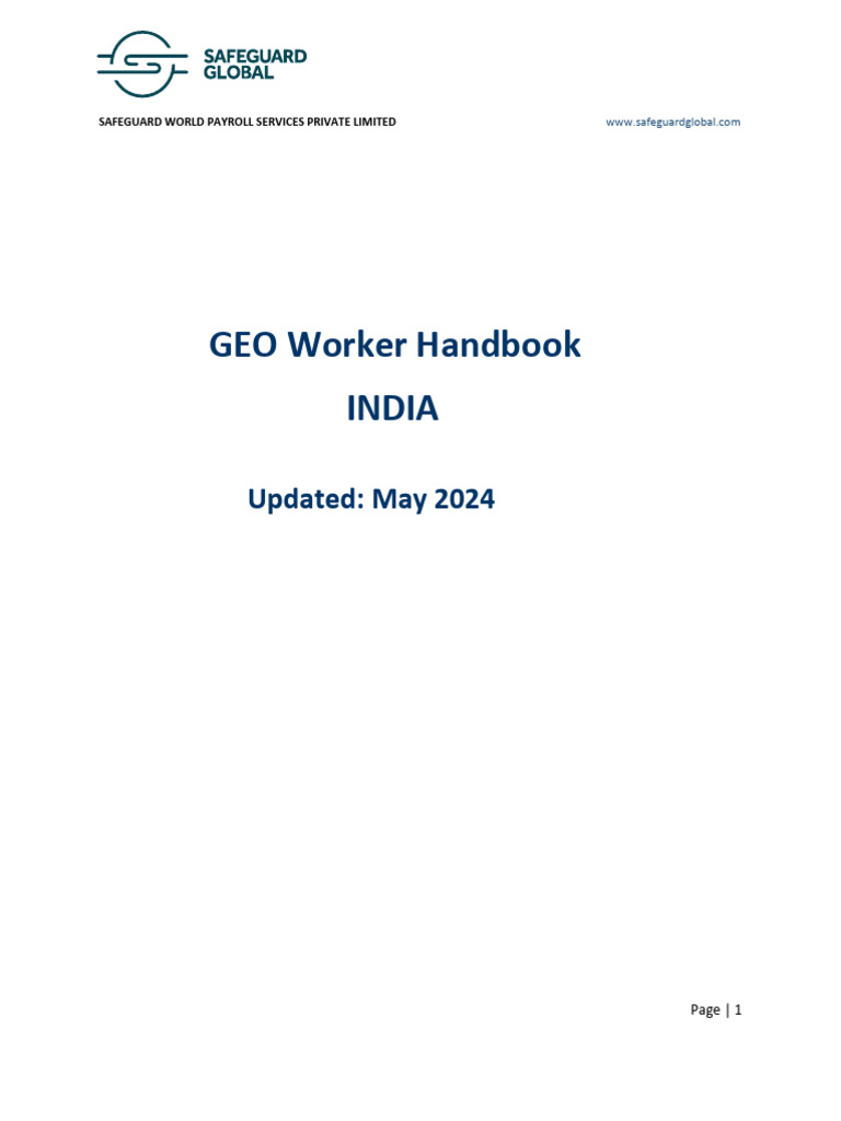GEO Worker Handbook for India 2024 | PDF | Employment | Parental Leave