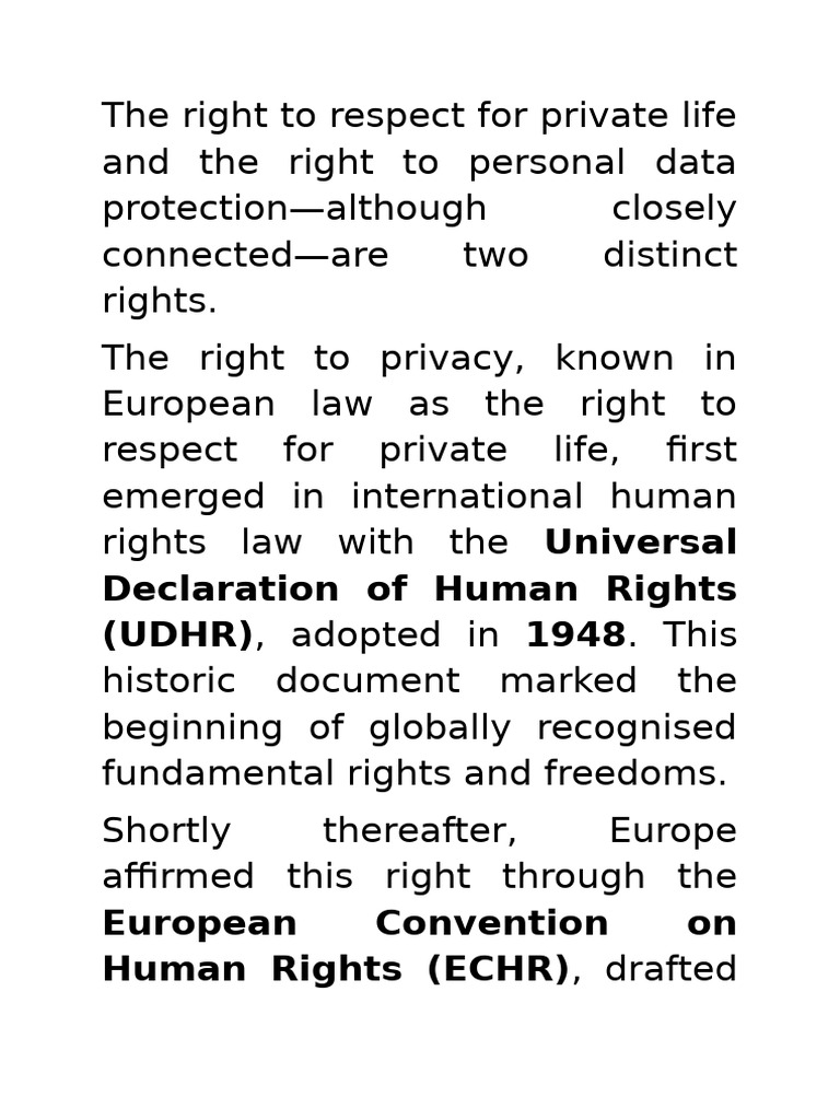 Distinction Between Privacy and Data Protection | PDF | Privacy | Human ...