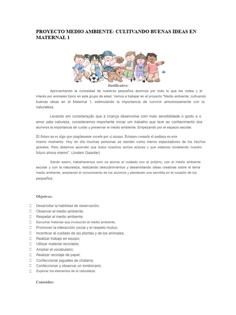 Proyecto Medio Ambiente en Maternal | PDF | Plantas | Entorno natural