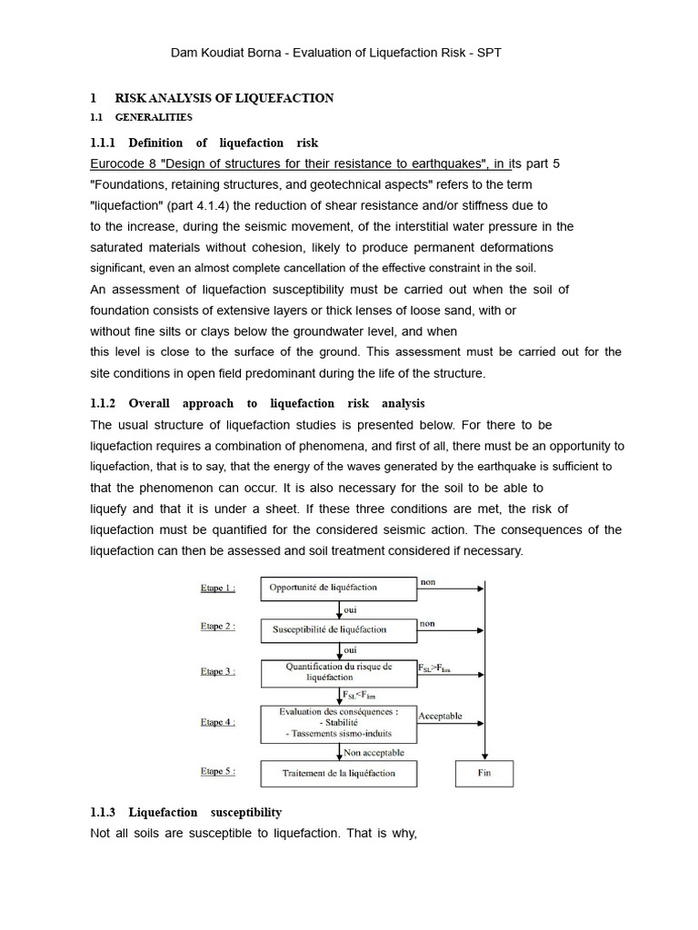 Koudiat Borna Dam Liquefaction Risk Analysis | PDF | Applied And ...