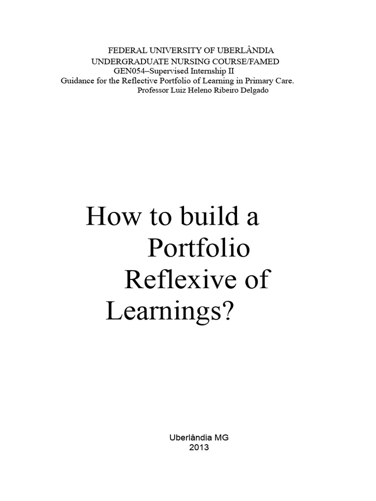 Guide to Creating a Reflective Portfolio | PDF | Cognition