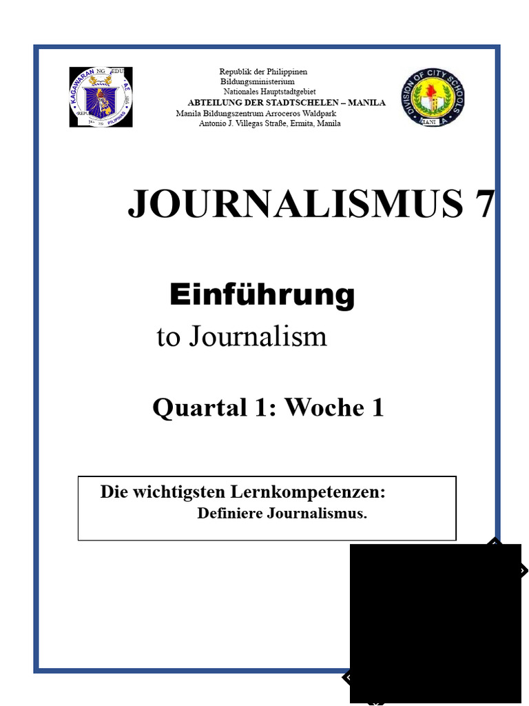 Journalismus 7 Q1 W1 Mod1 | PDF