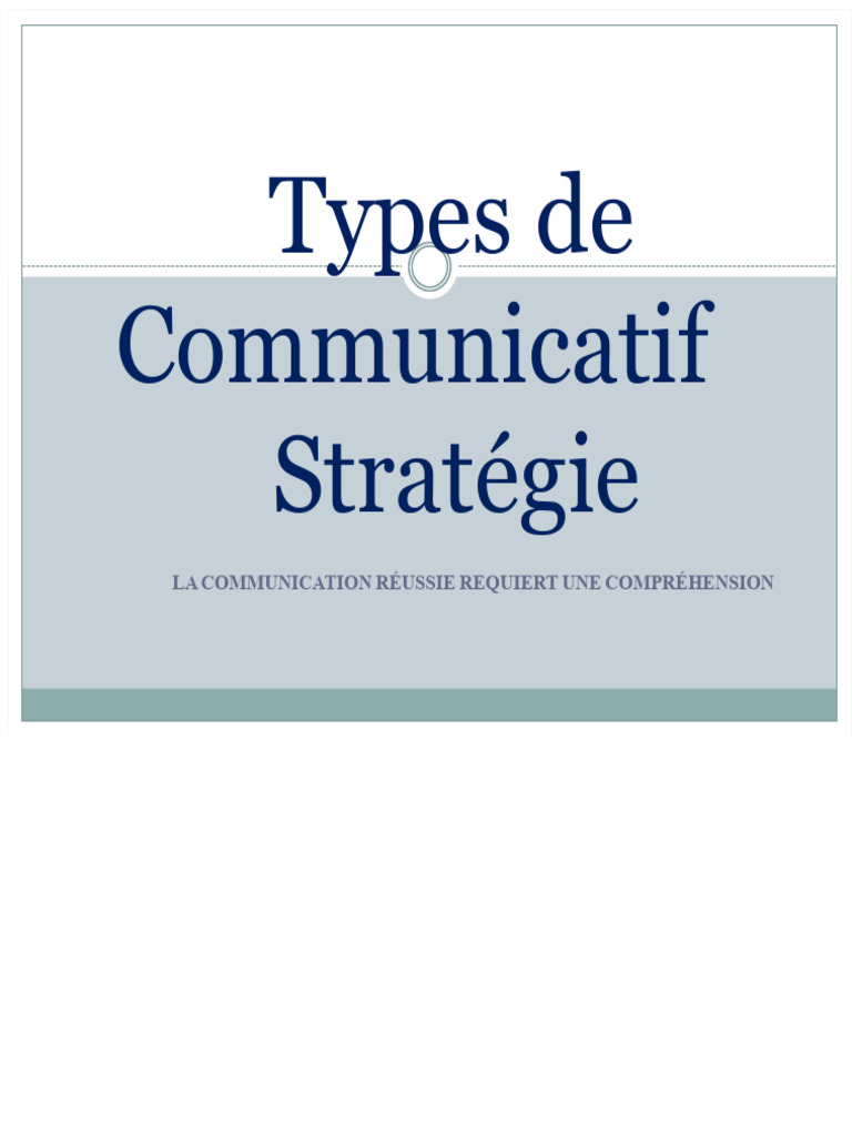 Stratégies de Communication Efficaces | PDF | Communication humaine