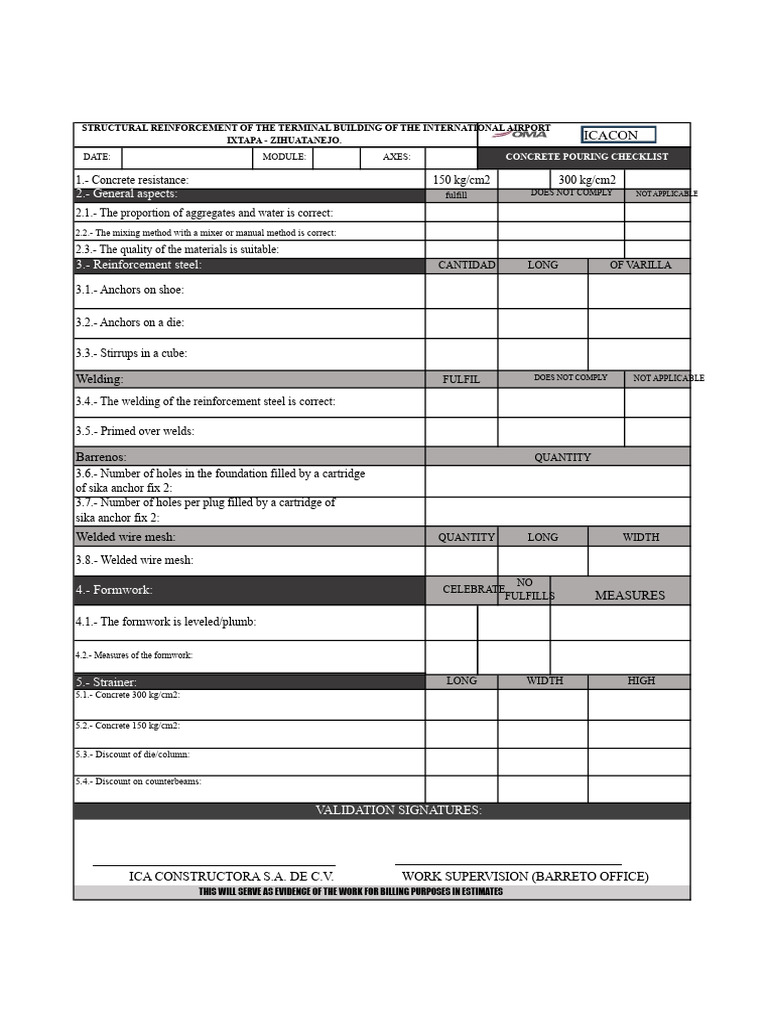 Airport Terminal Structural Reinforcement Checklist | PDF | Concrete ...