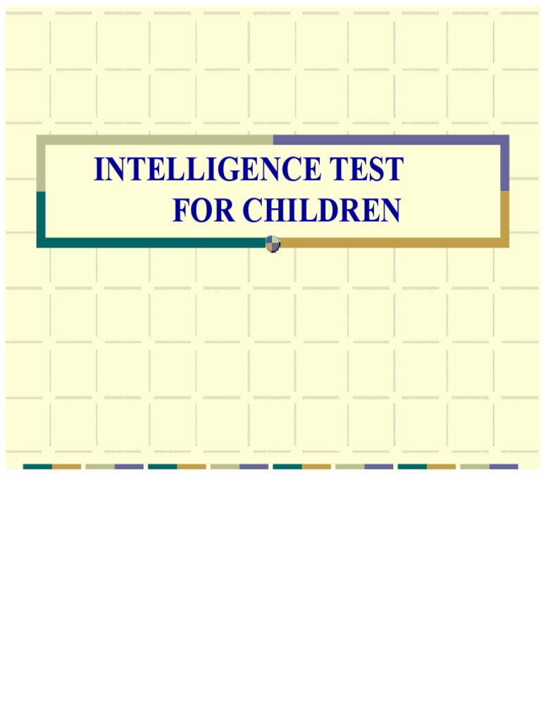 Child Intelligence Test Overview | PDF | Intelligence Quotient ...