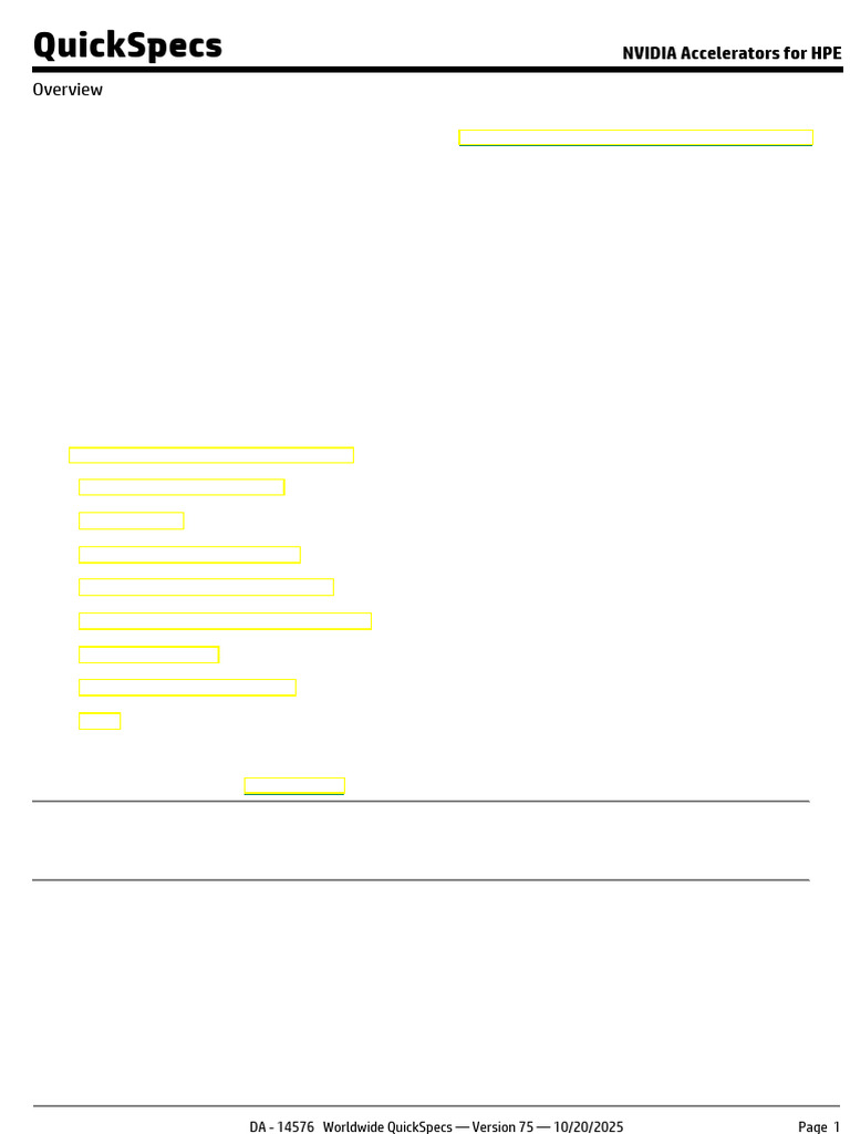 NVIDIA Accelerators for HPE QuickSpecs | PDF | Computer Science ...