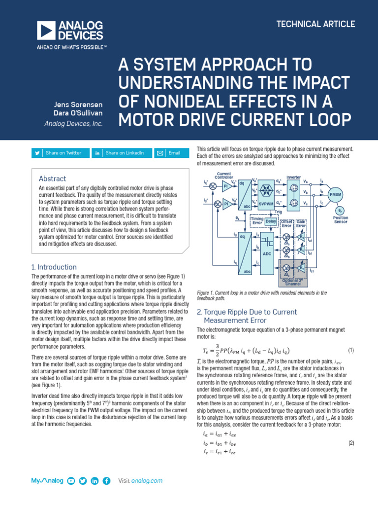 Motor Drive Current Loop Optimization | PDF | Electric Motor | Computer ...