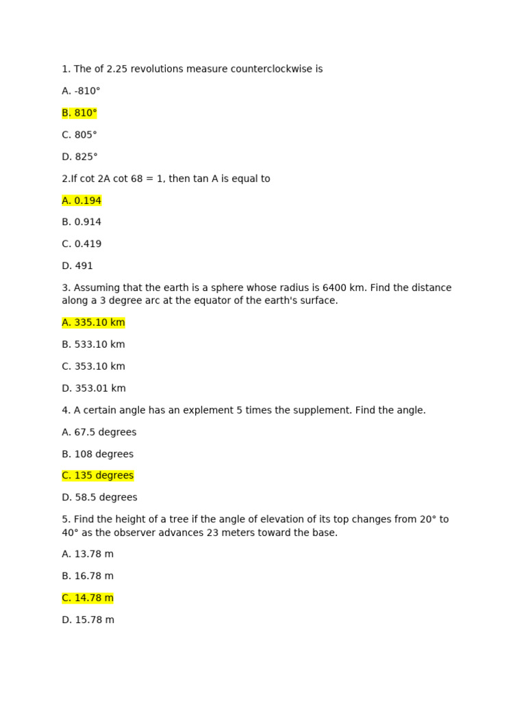 Trigonometry Question Bank | PDF | Triangle Geometry | Geometric ...