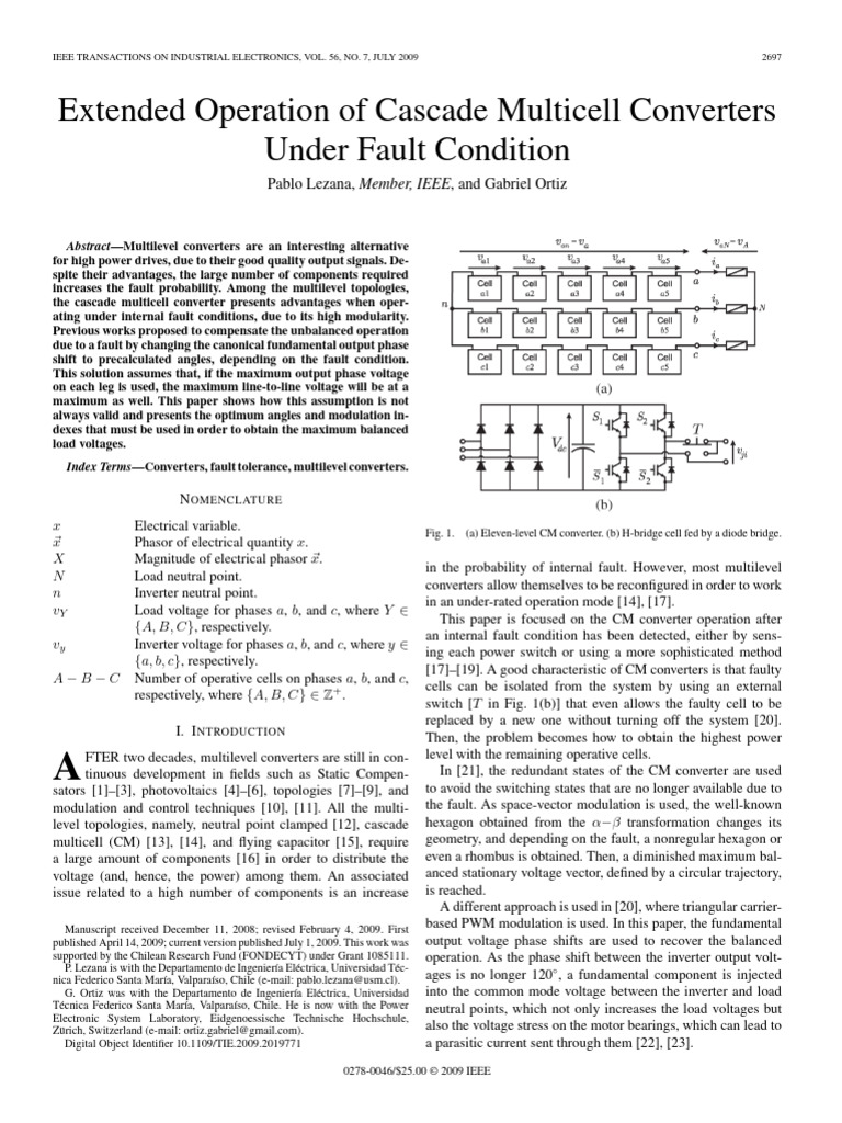 Cascade Multicell Converters Fault Tolerance | PDF | Power Inverter ...