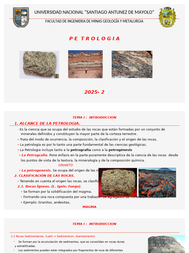 Introducción a la Petrología y Rocas | PDF | Roca (geología) | Roca ígnea