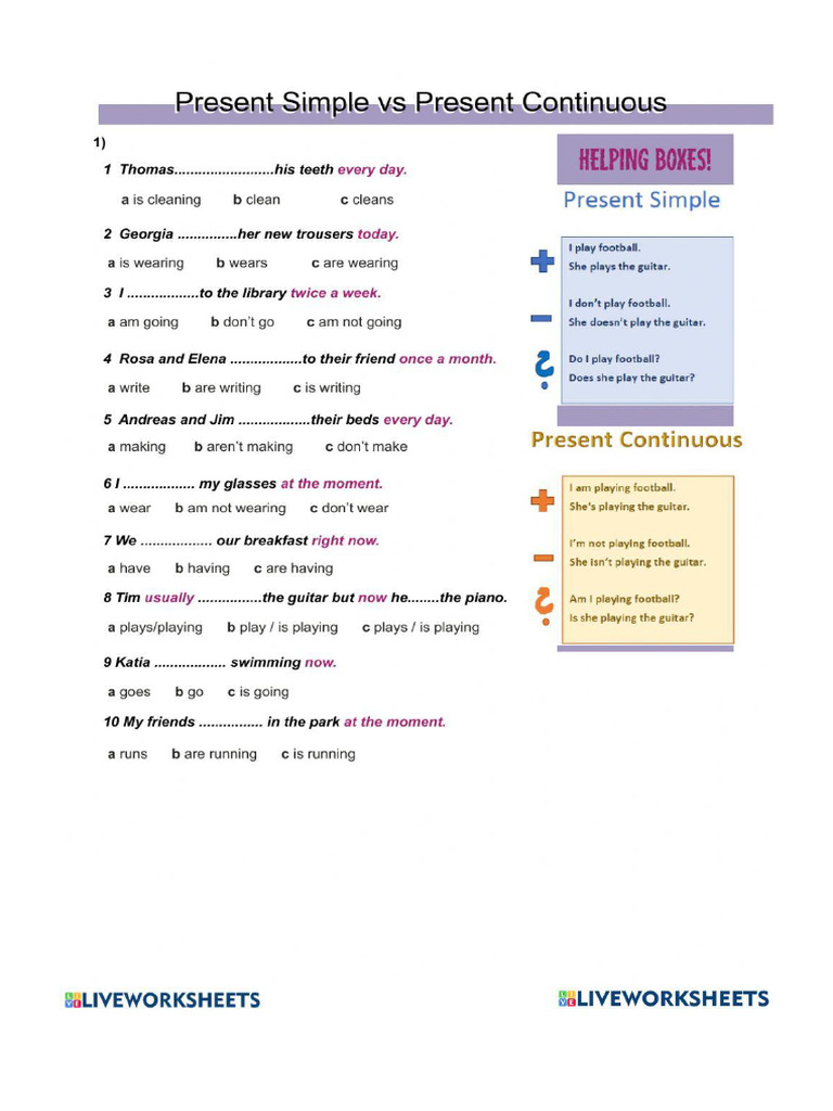 Pres Cont y Simple | PDF