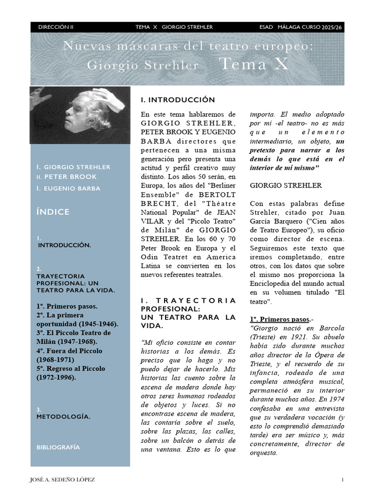 21. Tema x d II Strehler | PDF | Teatro