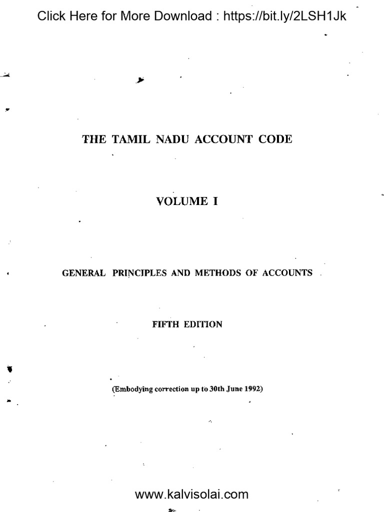 TNPSC Dep-Exam Book - Tamil Nadu Account Code - Volume 1,2,3 | PDF