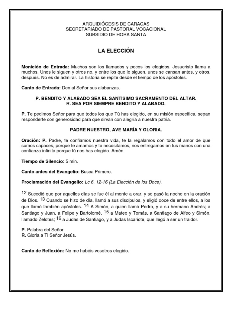 Subsidio De Hora Santa Ii Maria Madre De Jesus Oracion scribd