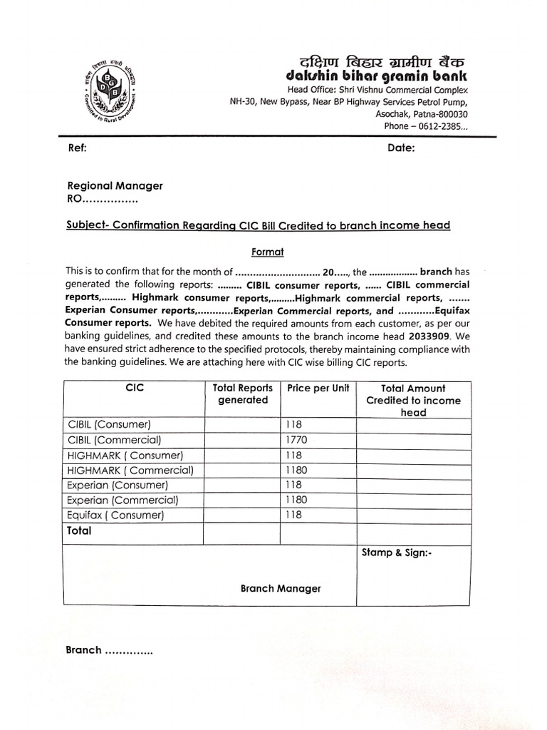 Format For Branches | PDF