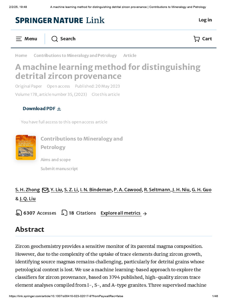 A Machine Learning Method for Distinguishing Detrital Zircon Provenance ...