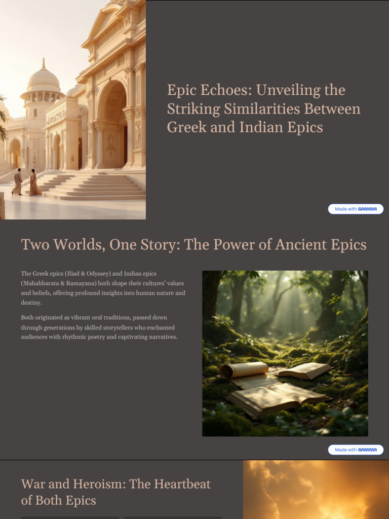 Greek and Indian Epics: A Comparative Study | PDF | Hero | Epic Poetry