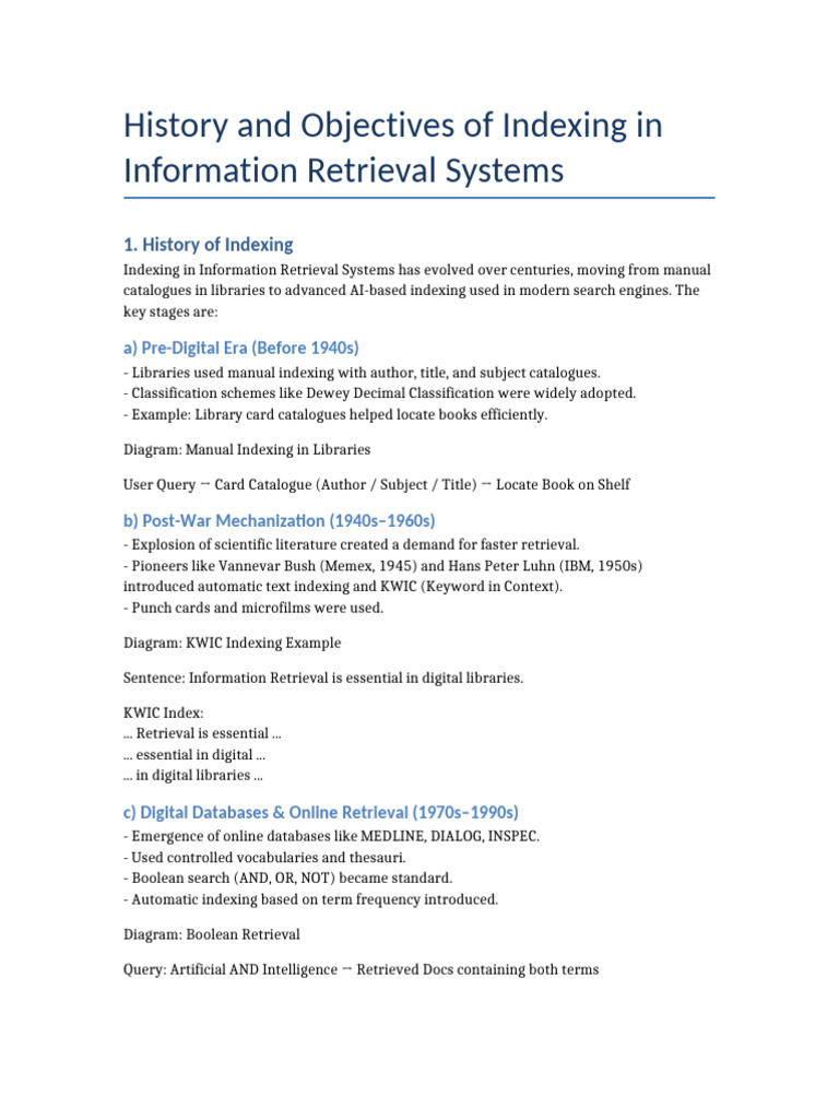 Evolution of Indexing in Information Retrieval | PDF | Search Engine ...