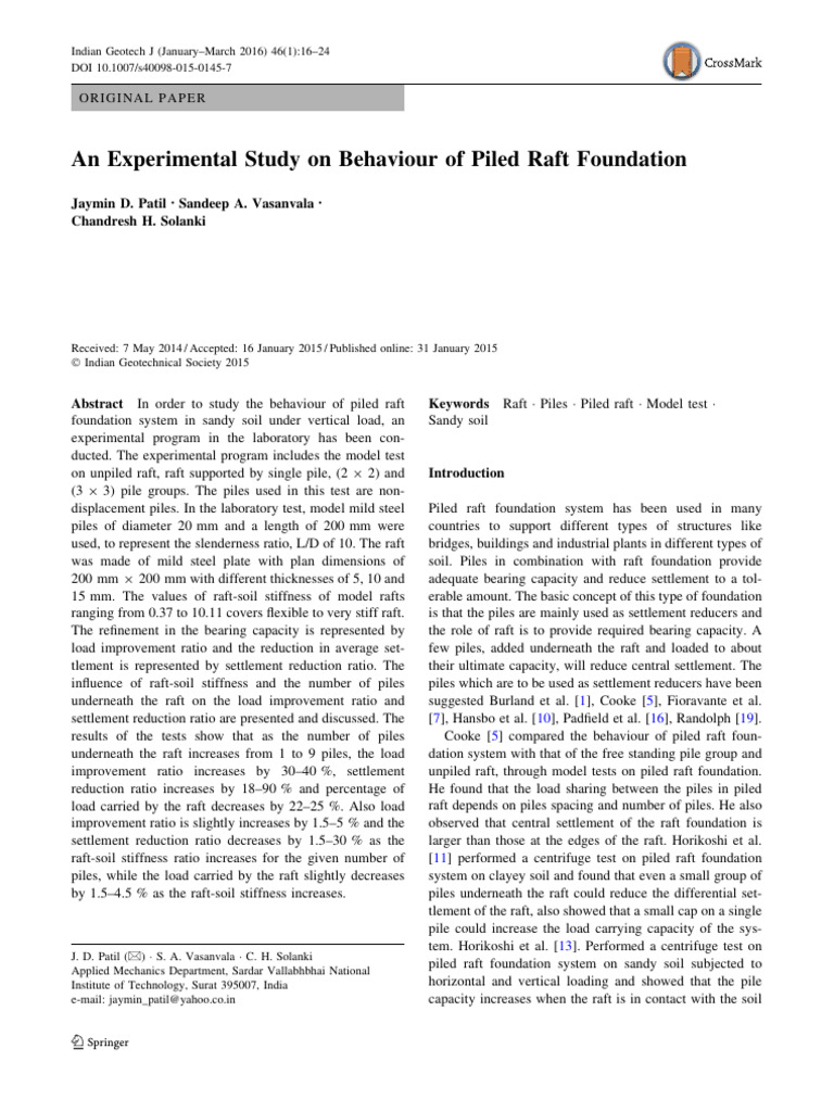 Piled Raft Foundation Behavior Study | PDF | Young's Modulus ...