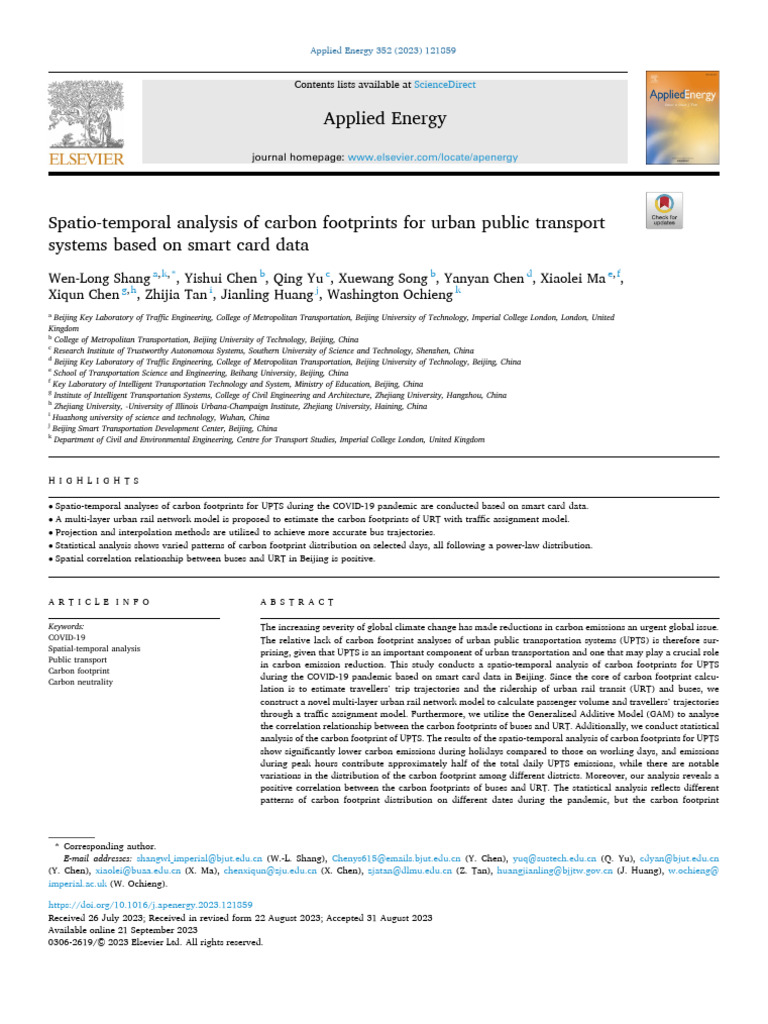 Carbon Footprint Analysis of Urban Transport | PDF | Carbon Footprint ...