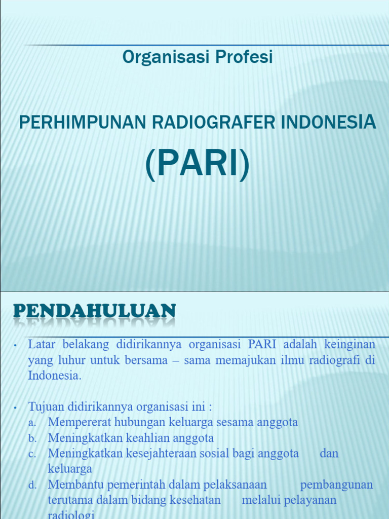 Organisasi Radiografer Indonesia PARI | PDF