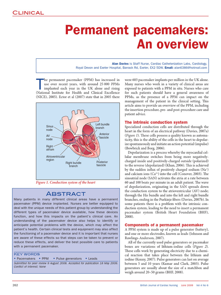 Overview of Permanent Pacemakers | PDF | Heart | Atrium (Heart)