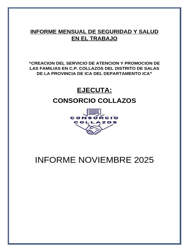 Informe Mensual de Seguridad Nov 2025 | PDF | Contaminación | Entorno ...
