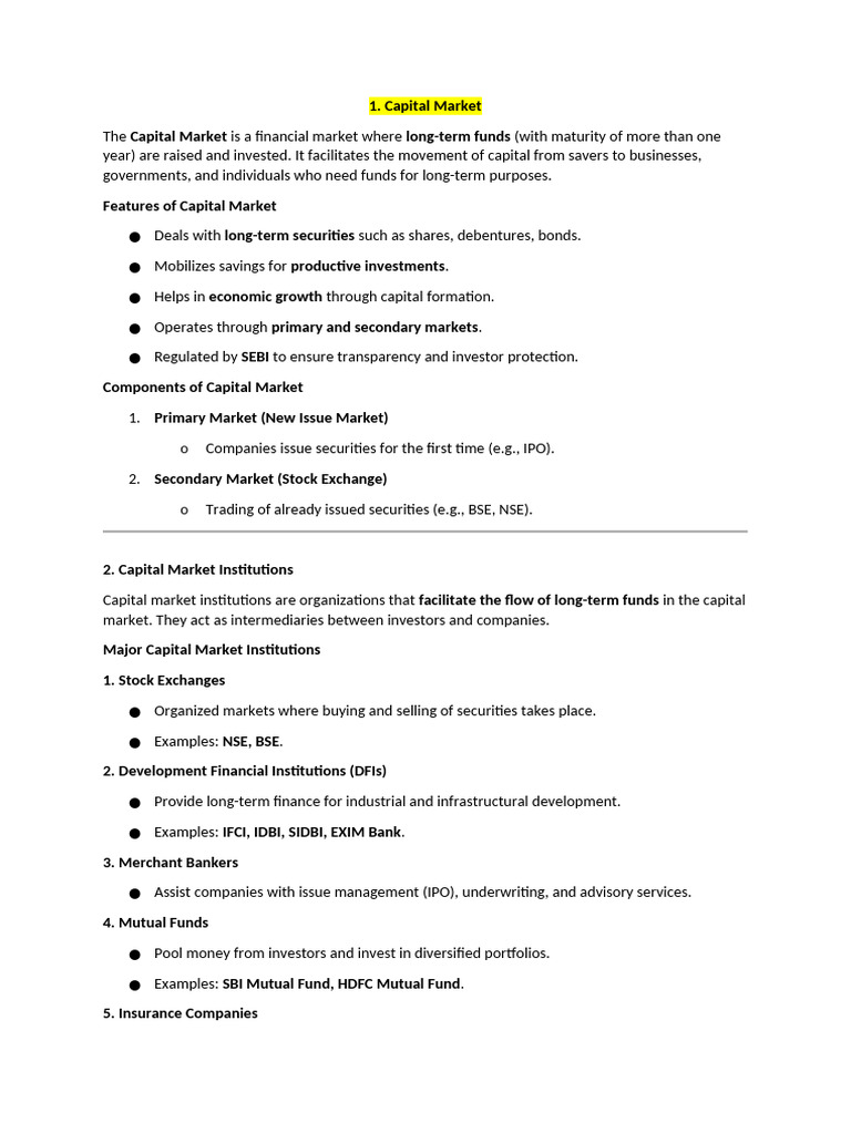 Unit 4-1 | PDF | Securities (Finance) | Capital Market