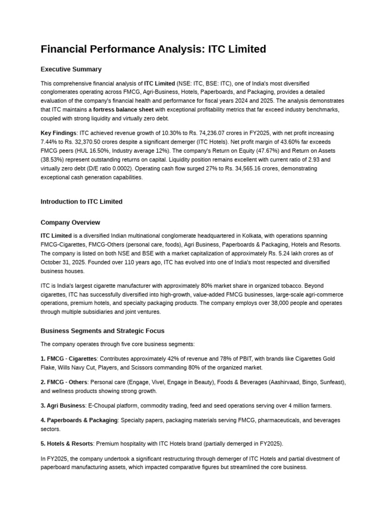 ITC_Financial_Analysis | PDF | Balance Sheet | Taxes