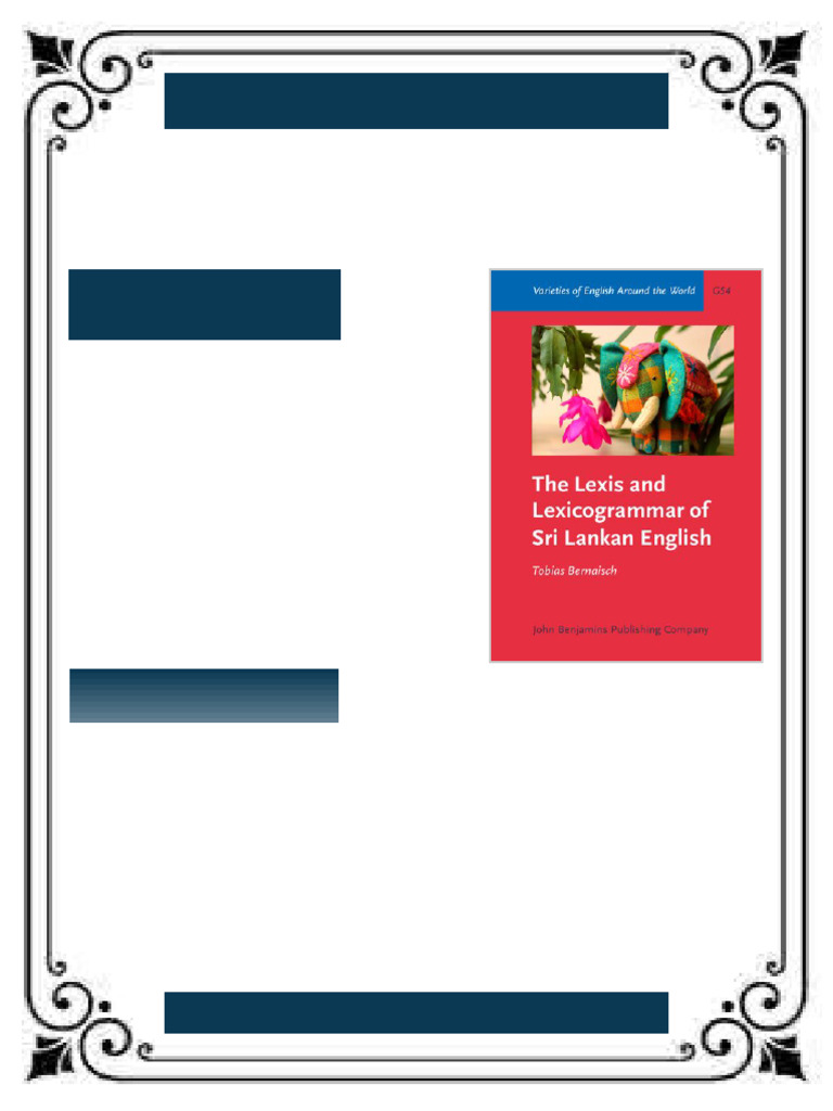 The Lexis and Lexicogrammar of Sri Lankan English Varieties of English ...