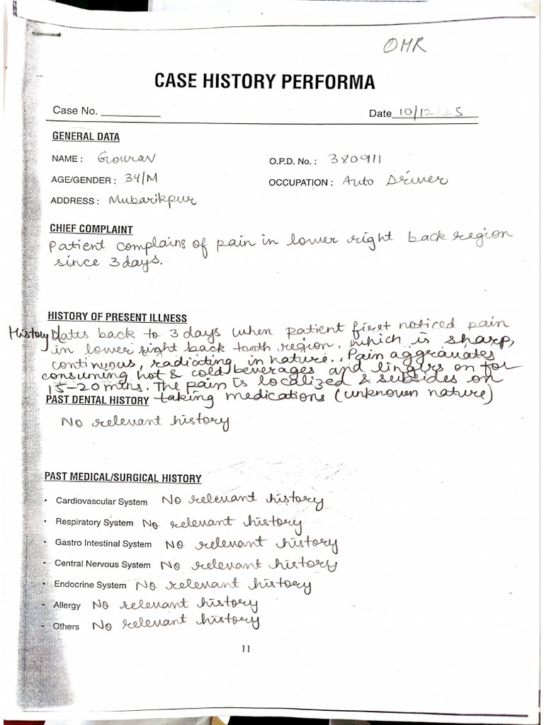 Case History | PDF