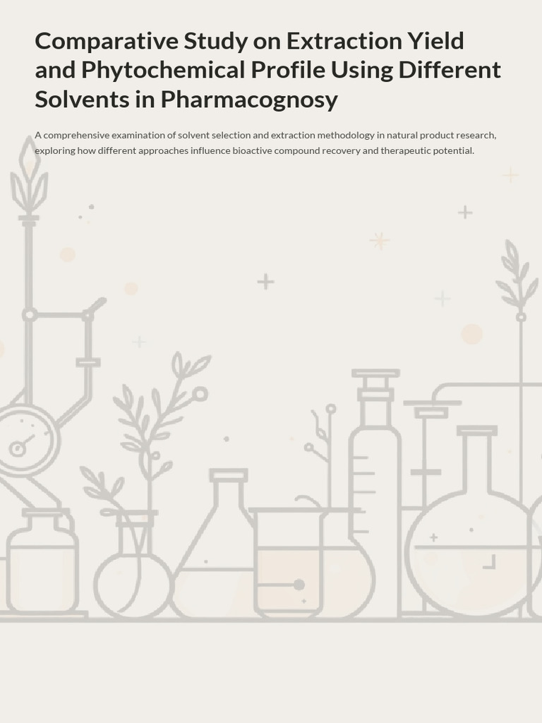 Comparative Study On Extraction Yield and Phytochemical Profile Using ...
