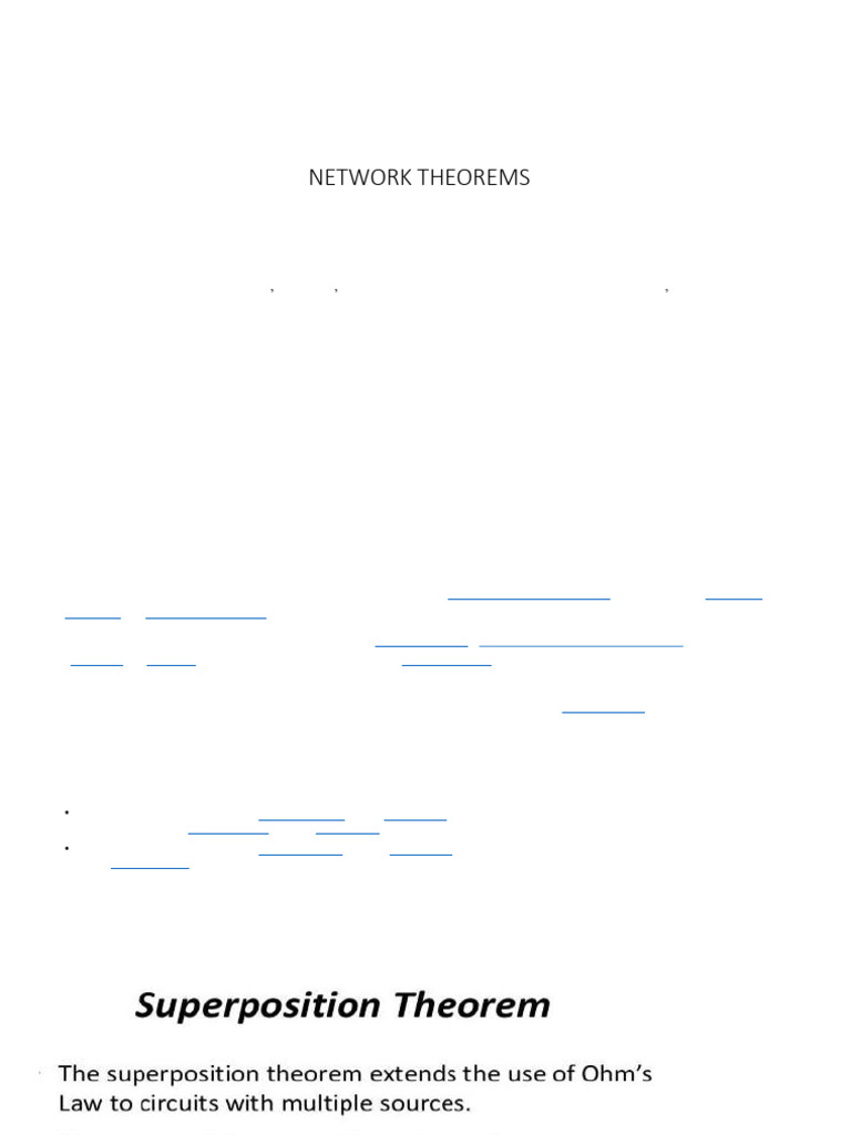 DC Network Theorems Explained | PDF | Electrical Network | Electromagnetism