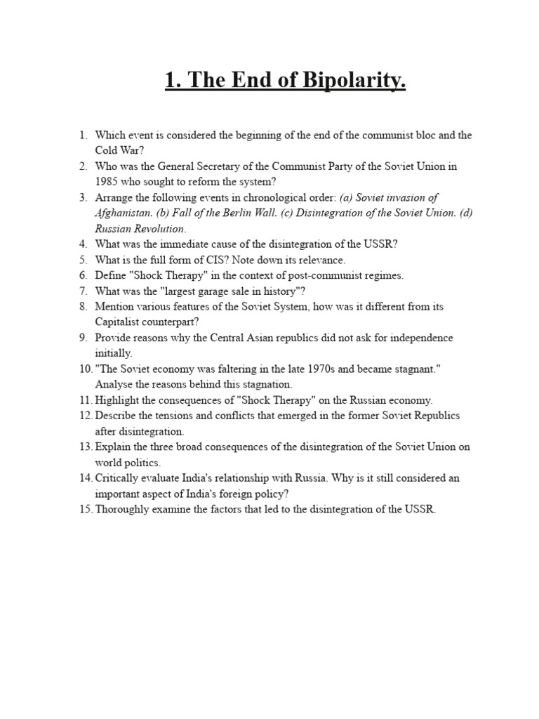 Causes and Consequences of USSR Disintegration | PDF