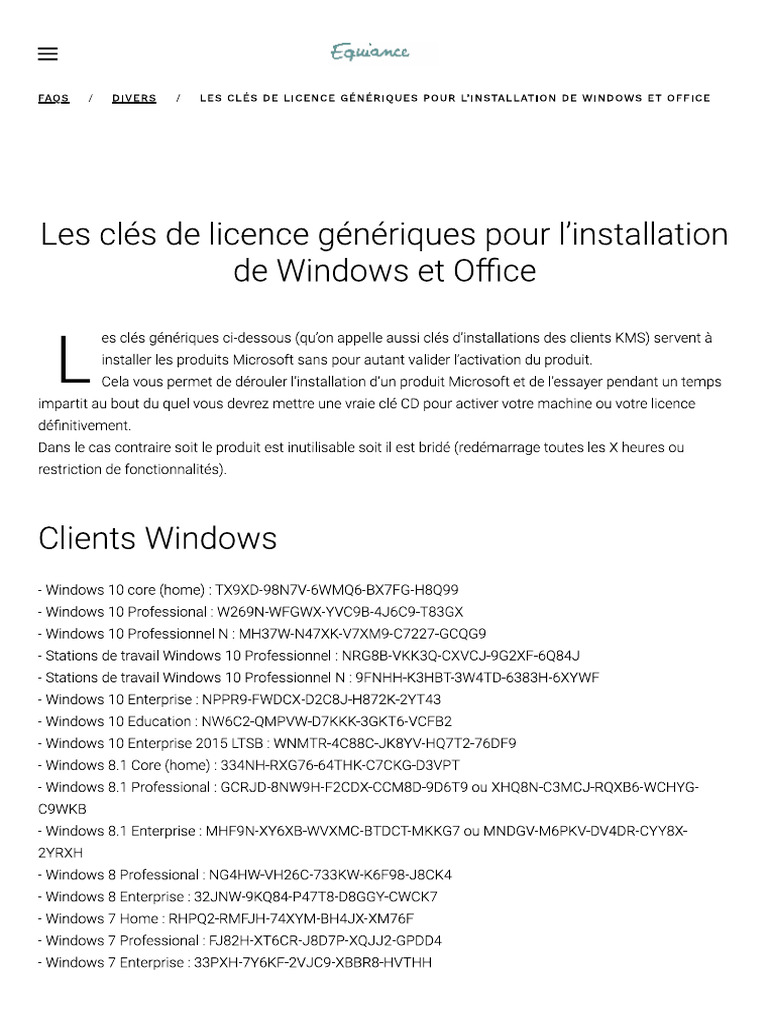 Cle Office Windows | PDF