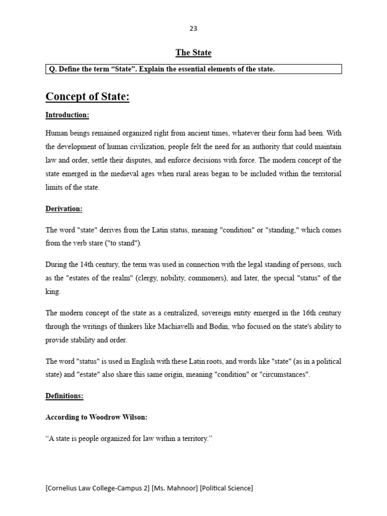 Ch2 - C2 - S1 - Political Science | PDF | State (Polity) | Sovereignty