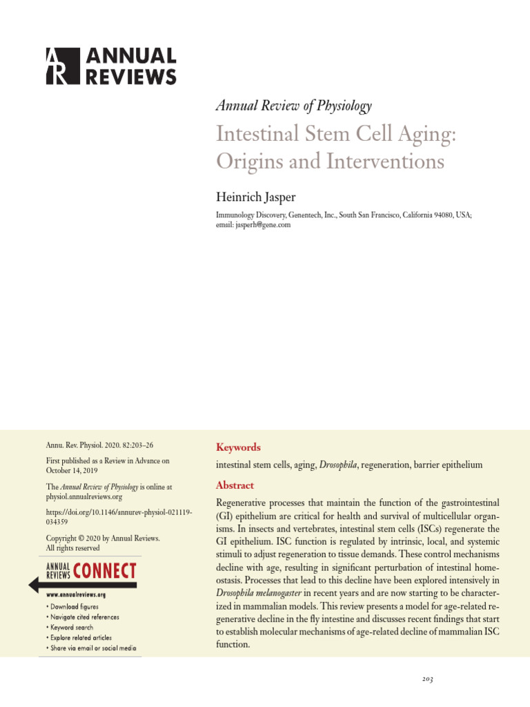 annurev-physiol-021119-034359 | PDF | Epithelium | Gastrointestinal Tract