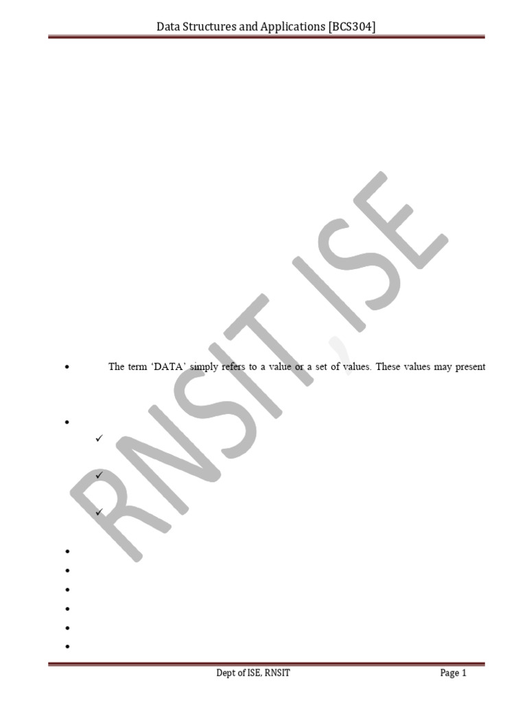 Data Structures Overview and Operations | PDF | Pointer (Computer ...